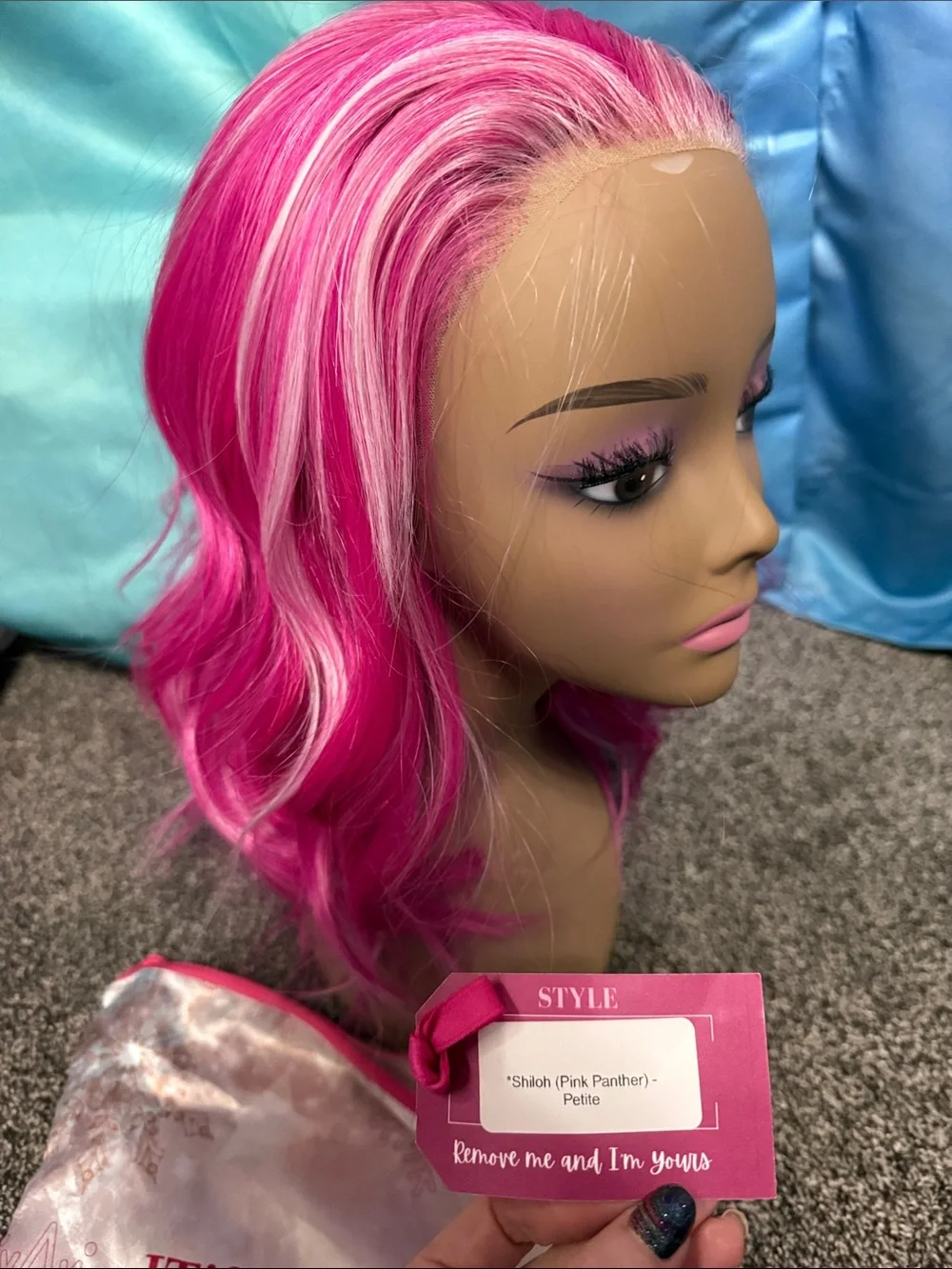 Petite Shiloh Pink Panther Women’s Wig - Vibrant Pink & White Highlights